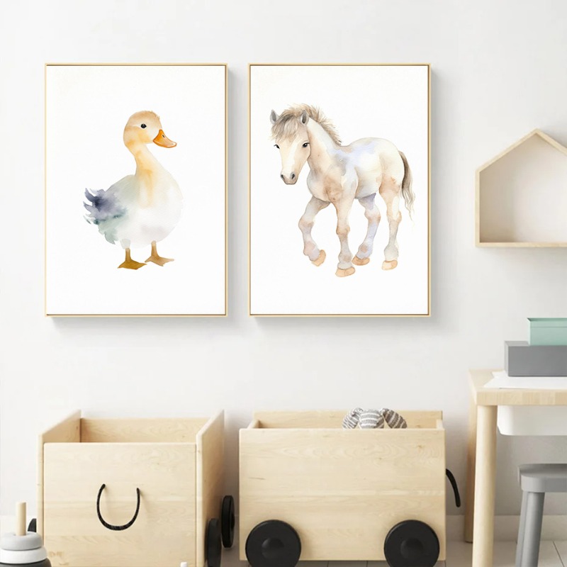 Watercolor Farm Animals Baby H - Agriculture Vertical Farming review and price