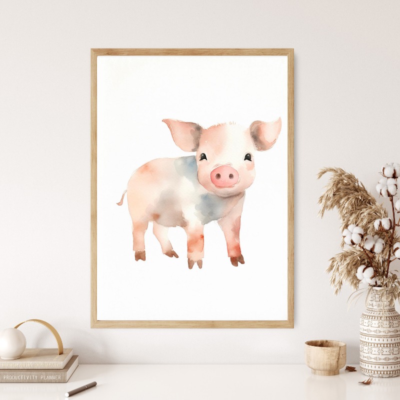Watercolor Farm Animals Baby H - Agriculture Vertical Farming review and price