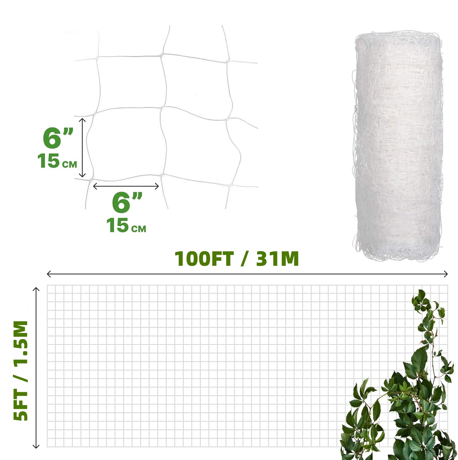 Plastic Trellis Netting 4x100f - Agriculture Vertical Farming review and price
